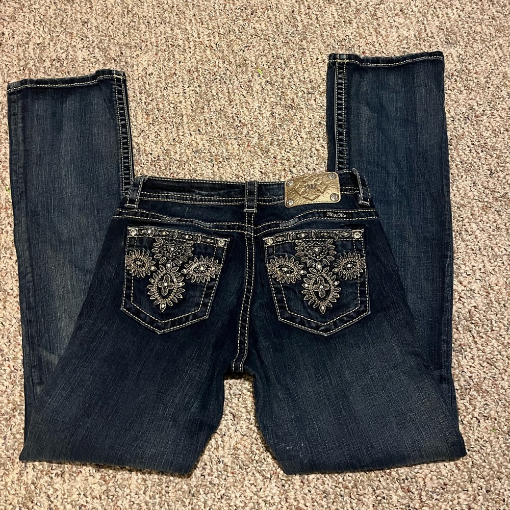 Miss Me Dark Blue Embellished Boot Cut Jeans